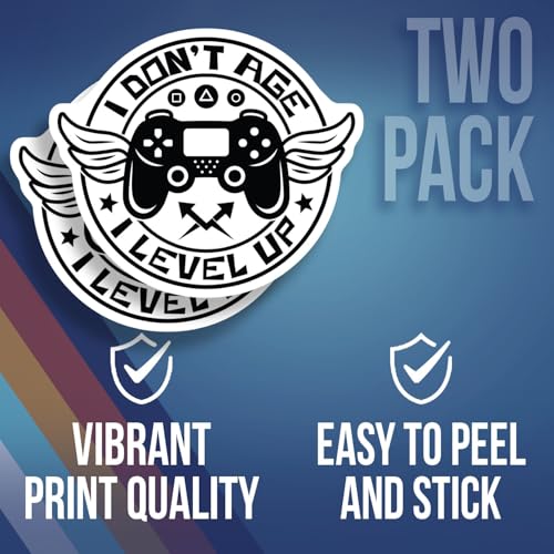 Gamer Sticker I Don't Age I Level Up - Funny Gaming Vinyl Decal - Perfect for Laptops - Water Bottles - Notebooks - and More - 5" Vinyl Sticker - Durable Design for Cars Laptops W AAS1364