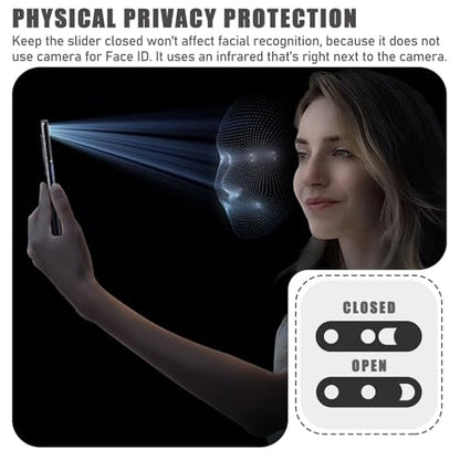 Front Camera Cover Compatible for iPhone 17 with Rear Lens Cover,Protect Privacy and Security But Not Affect Facial Recognition (2Pack) -2025 Updated Version - size: 17