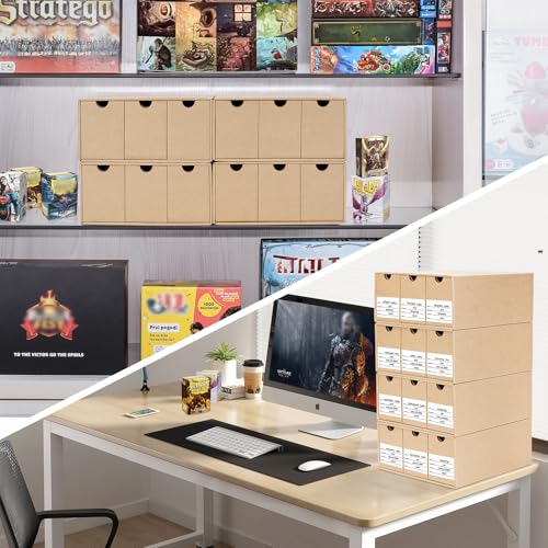 Card Storage Box for Toploader, 12 • 600 Count Cardboard Trading Card Organizer Box with Dividers for Sports TCG Mtg, brown