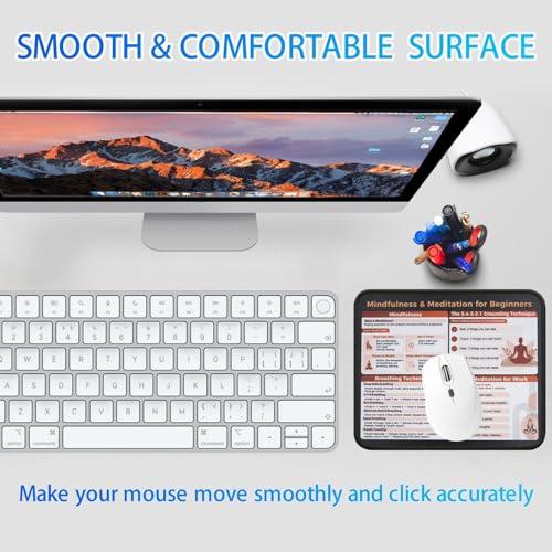 Mindfulness Meditation Mouse Pad, 5-4-3-2-1 Grounding Technique Desk Mat, Non-Slip Smooth Mousepad for Stress Relief Anxiety Relief - color: Mindfulness Stress Relief
