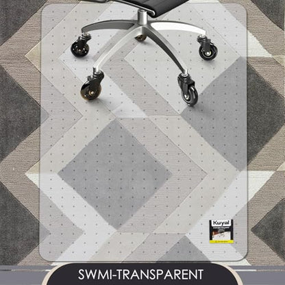 Kuyal Office Chair Mat for Carpet, 48x60 Clear Heavy Duty Computer Chair Mat, Under Desk Protector Carpeted Floors Mat, Easy Chair Movement,Ship Flat - size: 48" X 60"