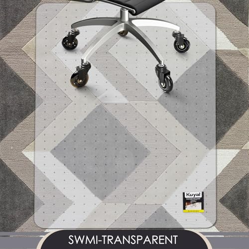Kuyal Office Chair Mat for Carpet, 48x60 Clear Heavy Duty Computer Chair Mat, Under Desk Protector Carpeted Floors Mat, Easy Chair Movement,Ship Flat - size: 48" X 60"