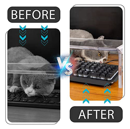 Anti-Cat keyboard cover, laptop keyboard covers cat proof, clear keyboard protector, PC Desk Stand for Keyboard Storage acrylic Monitor Stand Riser and Laptop Stand Riser (20"/7.1"/4.8")