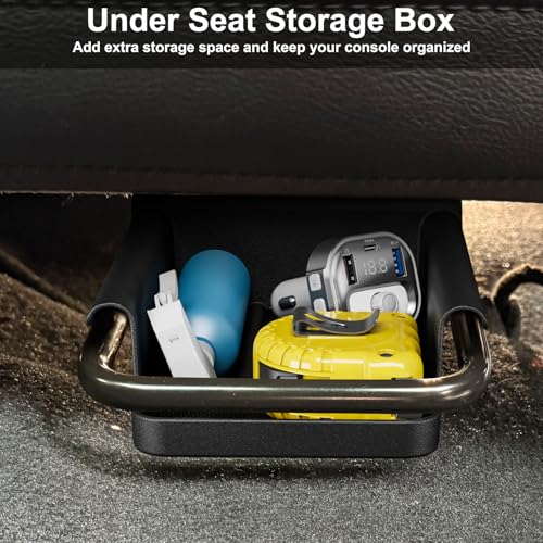 DIAMOOKY Front Under Seat Storage Box Compatible with Jeep Wrangler JL JLU 2018-2026 & Gladiator JT 2020 2021 2022 2023 2024 2025 2026 Accessories Hidden Organizer (Not for Power Seat) - size: 2018-2026 (1PCS)