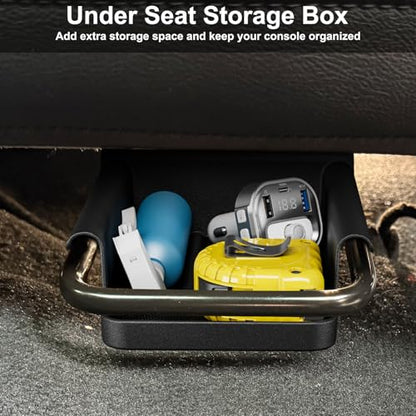 DIAMOOKY Front Under Seat Storage Box Compatible with Jeep Wrangler JL JLU 2018-2026 & Gladiator JT 2020 2021 2022 2023 2024 2025 2026 Accessories Hidden Organizer (Not for Power Seat) - size: 2018-2026 (1PCS)
