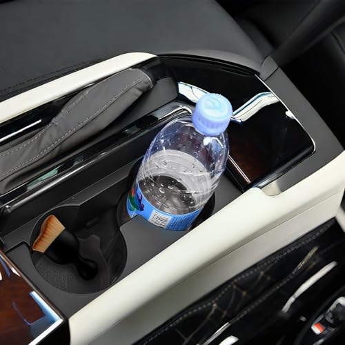 Car Cup Coasters, Silicone Cup Holder Insert (4 Pack) with Auto Detail Brush (2 Pack), Non-Slip Raised Edge Spill Guard Car Interior Accessories, Universal for SUV, Sedan, Truck (Black) - size: Style 2