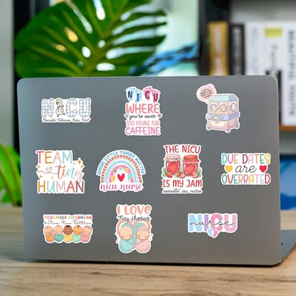 SODAVA (10pcs, 3in) NICU Nurse Stickers, Pack for Laptop, Water Bottle, Notebook – Neonatal ICU Nurse Vinyl Stickers, Medical Quote Decals, Nursing Student Gift Idea, Healthcare Worker Accessories - color: Nicu