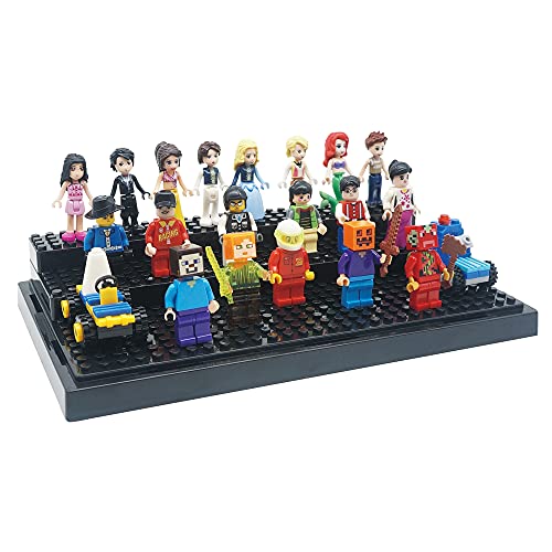Minifigure Display Case for LEGO, 3-Tier Acrylic Dustproof, Black | Acrylic, Dustproof, 3 Removable Tiered Steps, Holds 35 Minifigures, Stackable, Desk Display, Gift for Collectors, Black - style: 1 PACK