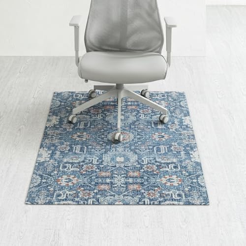 Anji Mountain Rug'd Office Chair Mat for Carpet & Hardwood Floor - Jacquard Woven, Anti-Slip Backing, Low Pile, Floor Protector Desk Chair Mat, Office Rugs for Rolling Chairs (Cobalt - 40" x 54") - color: Cobalt, size: 40" x 54"
