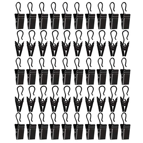 50pcs Awning Light CurtainClips Stainless Steel Curtain Clip Hooks Curtain Hooks BulldogClips siding Clips for Hanging Tablecloth TowelClips for Camping Tents Home Decoration Photos Art Craft