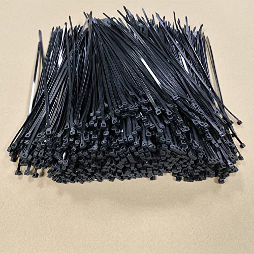 Zip Ties 1000 pcs 8 inch Cable Zip Ties, Premium Plastic Wire Ties with 40 LBS Tensile Strength, UV Resistant Cable Ties, Black Nylon Tie Straps - color: Black, size: 8 inch ( 4 x 200 mm )
