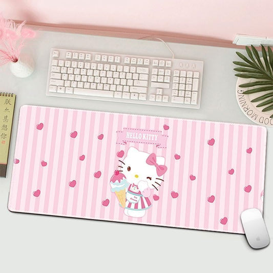 Kitty Girly Cute Gaming Mouse Pads, Long Extended Desk Mat, Extra Large Girl Anime Mousepad Keyboard Pads for Work Game Office Home (Kitty) - color: Kitty