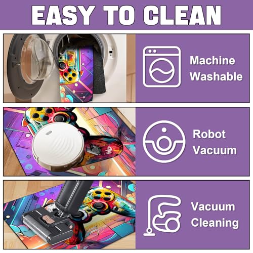 Game Area Rug Teen Boys Carpet, 3D Gaming Rugs Gamepad Controller Mat for Boys Girls Bedroom Playroom, Non-Slip Scrawl Style Gamer Rugs Children Gaming Area Rugs (Scrawl Style 2, 79" x 59") - color: Scrawl Style 2, size: 4'11" x 6'7" (Rectangular)