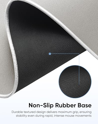Reniteco Waterproof Large Gaming Mouse Pad with Durable Stitched Edges, Non-Slip Rubber Base, Grainy Jacquard Mouse Mat Desk Pad for Home Office Gaming, 27.6"x11.8"x0.12", Matte Beige - color: Matte Beige, size: 27.6''x11.8''x0.12"