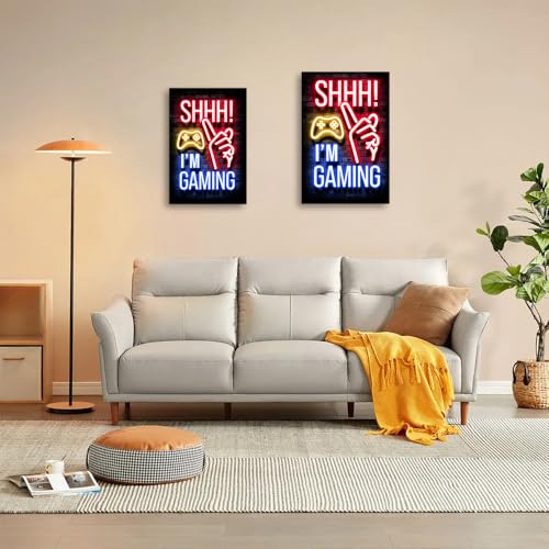 1PC Shhh I am Gaming, Canvas Painting, Wall Art Poster for Home Decoration, 30 * 45/12 * 18 inches, unframed - size: 12"L x 18"W