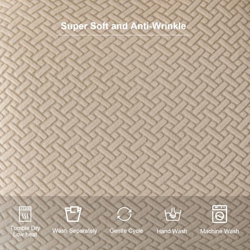 Genina Seat Covers for Dining Room Chair Seat Slipcovers Kitchen Chair Covers (Khaki, 2 Pcs) - color: Khaki, size: 2 PCS