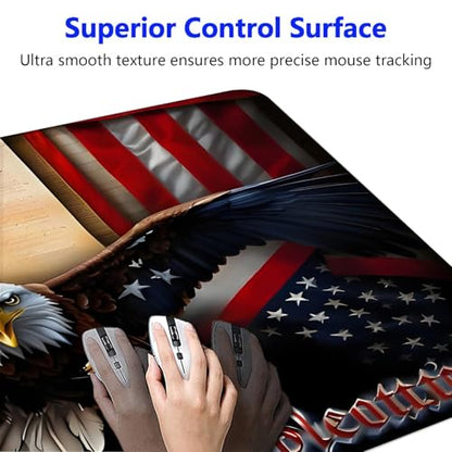 Large Gaming Mouse pad,Classic American Old Flag We The People Eagle Anti Slip Rubber Base Mouse pad, Suitable for Computer, Laptop, Office Desk Accessories - color: Classic American Old Flag We The People Eagle