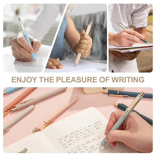Linbsunne Gel Pens Black Ink Pens for Office 0.5mm Fine Point Pen Smooth Writing Retractable (Metal gold clip-18 pcs) - color: Gold clip-18 pcs