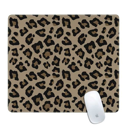 Skinit Medium Gaming Mouse Pad - Leopard Print Design with Stitched Edges, Waterproof, Non-Slip Rubber Base, Desk Mat for Keyboard & Mouse, 17.7" x 15.75" inches - color: Brown - PTTRNS02, size: 17.7" x 15.75"