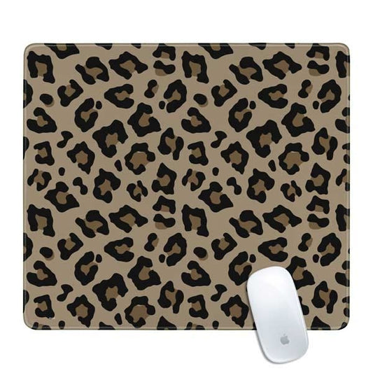 Skinit Medium Gaming Mouse Pad - Leopard Print Design with Stitched Edges, Waterproof, Non-Slip Rubber Base, Desk Mat for Keyboard & Mouse, 17.7" x 15.75" inches - color: Brown - PTTRNS02, size: 17.7" x 15.75"