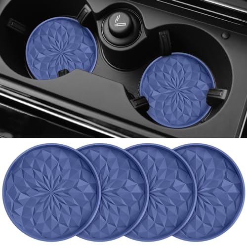ME.FAN Car Coasters for Cup Holders [4 Pack] - 2.75In Silicone Auto Mug Mats - Universal Non-Slip Recessed Car Interior AccessoriesNavy Blue - color: 4pack-navy Blue