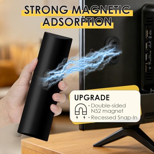 HOTEC 6 Pack Magnetic Remote Control Holder Wall Mount, Upgraded No Drill Self-Adhesive TV Remote Organizer, Universal Storage for TV, Fan, AC, Media & RV Accessories, Black - color: Black