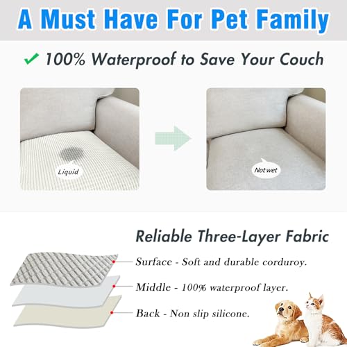 Couch Arm Covers, Sofa Arm Covers, Waterproof Armrest Cover for Sofa, Armchair, Loveseat, Headrest Cover, Non-Slip Recliner Arm Cover, Arm Chair Covers Set of 2 (Cream, 19"×19") - color: Cream, size: 19" x 19" - 2 pcs