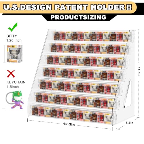 7 Layers Acrylic Display Shelf for Funko Bitty Pop, Clear Display Stand Toys Organizer for Mini Collectible Toys - size: 7 Layers