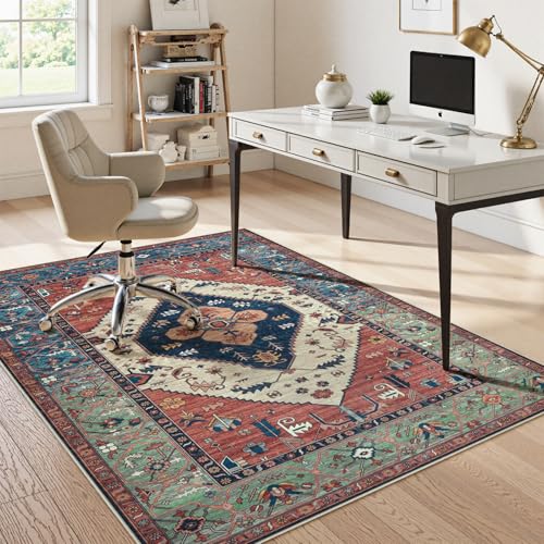 Anidaroel 5x7 Home Office Chair Mat for Hardwood Floor, Ant-Slip Computer Chair Mats for Rolling Chair, Office Floor Mat, Non Curling Chair Mats, Rust - color: Rust, size: 5'x7'