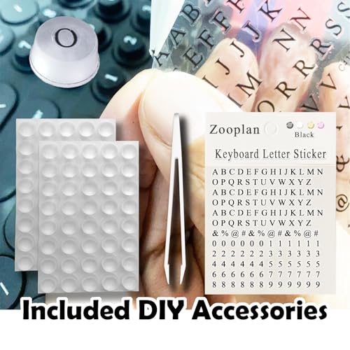 DIY Raised Keyboard Sticker with Letter Decals for Long Nails, 80 Pcs Adhesive Keycap Riser for Nail Art Protective Keycap Silicone Sticky Pad Suitable for Tying and Gaming (Translucent-Cylinder)