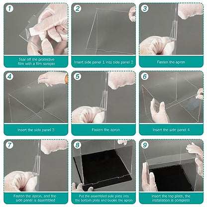 Yungyan 1 Pack Clear Self-Assembly Acrylic Display Case Transparent Dust Proof Protection Showcase for Figurine Collectibles Basketball Soccer Football Helmet (10 x 10 x 14 Inch) - size: 10 x 10 x 14 Inch