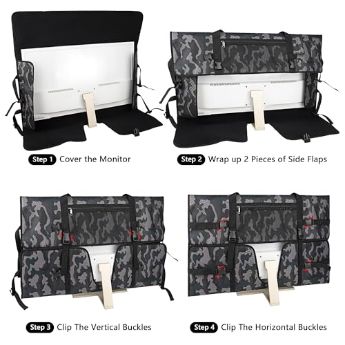 Travel Carrying Bag Compatible with 32" All-in-One Desktop Computer and 32" Monitor (Camouflage Gray) - color: Camouflage Gray