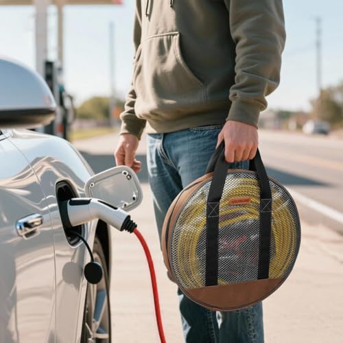 WELKINLAND 16-Inch Jumper Cable Bag, Clear Cable Bags, Durable Cable Storage Bag, Extension Cord Bag, Bags For Cables, Cords, and Hoses
