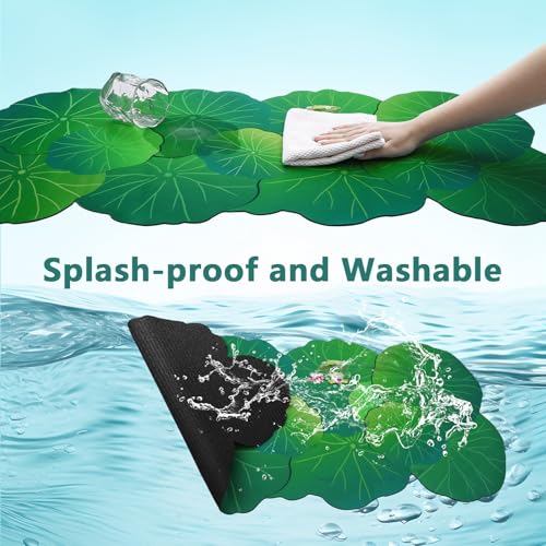 HAOCOO Cute Frog Desk Mat, Scalloped Desk Matt for Desktop, Large Mouse Pad for Desk, Non-Slip Keyboard Mat, Green Desk Mat with Stitched Edge, Kawaii Mouse Pad for Office (35.4" × 15.7") - color: Green