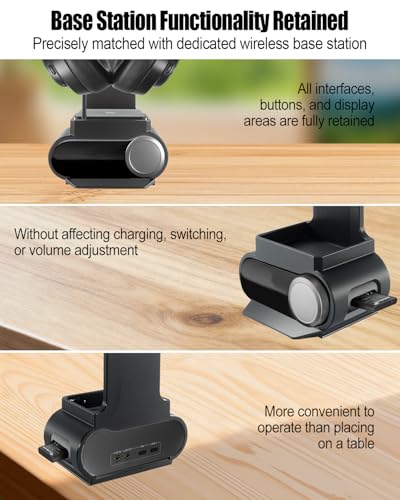 Headphone Stand Desktop Headset Holder Compatible with SteelSeries Arctis Nova Pro Wireless Headsets with Dock for Wireless Base Station - size: Small Storage Area