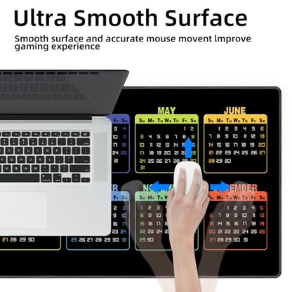 Galdas Gaming Mouse Pad XXL XL Large Long Extended Big Mousepad Non-Slip Rubber Keyboard Mouse Pad with Stitched Edges for Laptop Home Office (2026, 35.4 * 15.7) - color: 2026