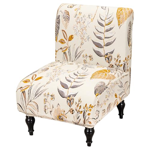FUANGUI Armless Accent Chair Cover Slipcover, Stretch Spandex Chair Covers for Living Room Removable Washable for Armless Chair Furniture Protector - color: A1, size: 1pcs