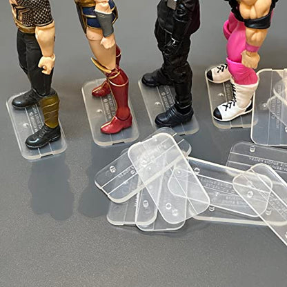 100PCS 6 inch Action Figure Stand Display, Figures Toy Organizer Bases Support Stands, Compatible with 1/12 Mavel Legends Series/GiJeo Classified Series/D C/Mo tu Models, Square - color: 100PACK Transparent(Square)