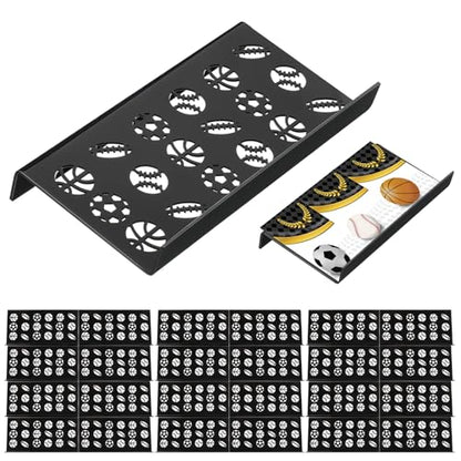 Yalikop 24 Pcs Trading Card Risers for Display Case Acrylic Modular Display Risers for Cardshow Vendor Sport Card Board Game (Ball Theme) - style: Ball Theme