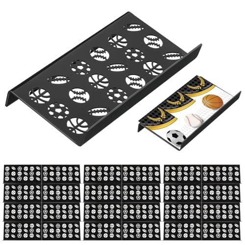 Yalikop 24 Pcs Trading Card Risers for Display Case Acrylic Modular Display Risers for Cardshow Vendor Sport Card Board Game (Ball Theme) - style: Ball Theme