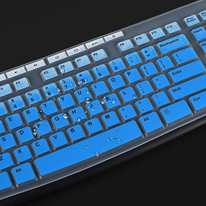 Keyboard Cover for Logitech MK370 MK295 MK270 K270 Keyboard, Logitech MK370 MK270 K270 Keyboard Skin Protector - Gradual Blue - color: Gradual Blue