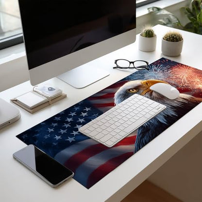 HOMETITUTE XL Mouse Pad Gaming Mousepad Eagle Art 31.5x11.8 Inch Non-Slip Keyboard Desktop Protector Mat Diatomite Large Mouse Pad for Home and Office Desk Accessories - color: Eagle Art
