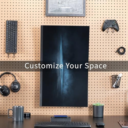 VIVO Articulating Single Monitor Pegboard Mount, Fits Screens up to 32 inches and Peg Boards up to 0.25 inches Thick with 1 inch Hole Spacing, Black, Mount-PB1 - size: up to 32" screens, style: Low Profile