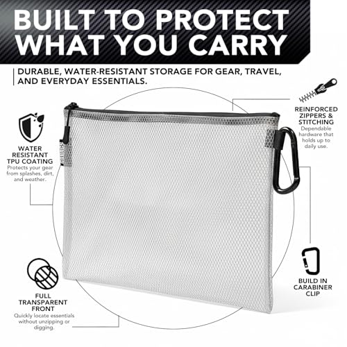 GOBAGS Air Production Multi-Size Clear Zipper Pouch (4‑Pack) – Cable Organizer & Travel Gear Bag for Electronics, Camera Accessories, Tool Pouch & Small Tech Storage - color: Black, size: Multi-Size