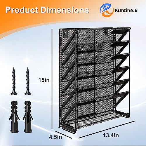 Kuntine.B Wall File Organizer (Black, 7 Tier) - color: Black, size: 7 Tier