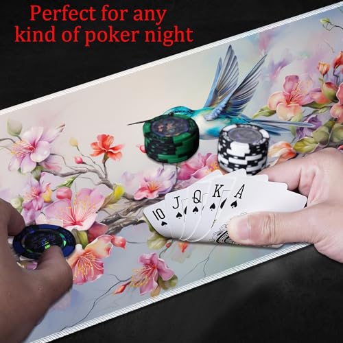 MTG Playmat, Smooth Surface Game Play Pad MTG TCG 24 x 14 inch with Storage Bag, Non-Slip Mouse Pad Card Fighting Game, Flower Bird - color: Flower Bird