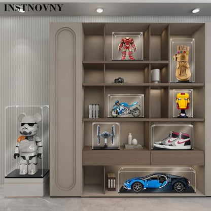 Acrylic Display Case for Collectibles Assemble Display Box for Bearbrick 1000% Clear Acrylic Case for Display Lego Toys Dolls Action Figures Storage(Black,15.4*9.8*29.1 inch) - size: 15.4*9.8*29.1 inch