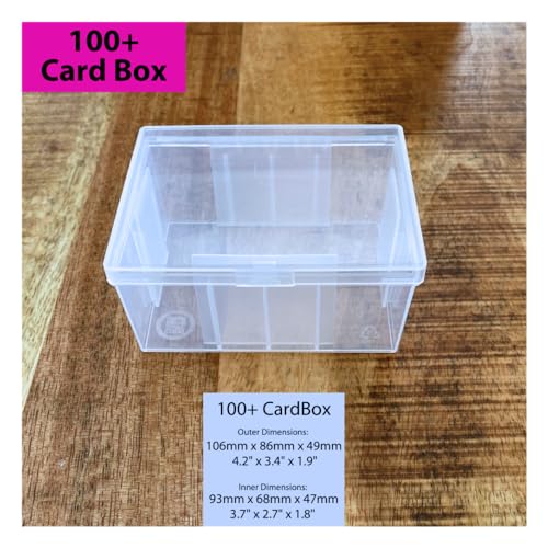 PRODUCT80 8 Pack BitsBins 100+ Card Box with Unique Inner Wall Design, Holds 142 Un-sleeved or 75 Sleeved Standard Playing Cards, Compatible with MTG and Pokemon Cards, Snap Tight Lid - size: 100+ Card Box, Pack of 8