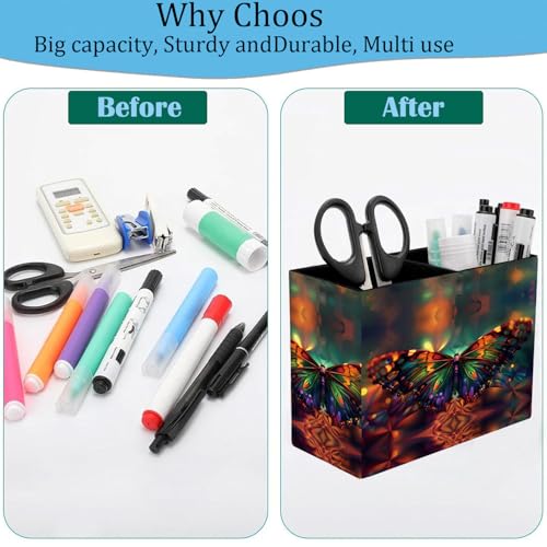 Pen Holder and Anti-Slip Mouse Pad Combination, Makeup Brush Storage Box, Tableware Storage Box, Suitable for Office and Home - Psychedelic Butterfly - color: Psychedelic Butterfly