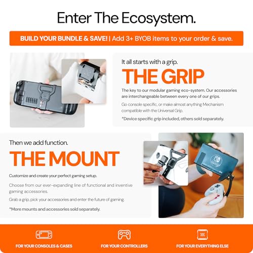 Mechanism Phone Mount Console Bundle for Steam Deck | Easily Connect Any iPhone or Android Using Our Phone Mount | Case Friendly Steam Deck Accessories | Deckmate